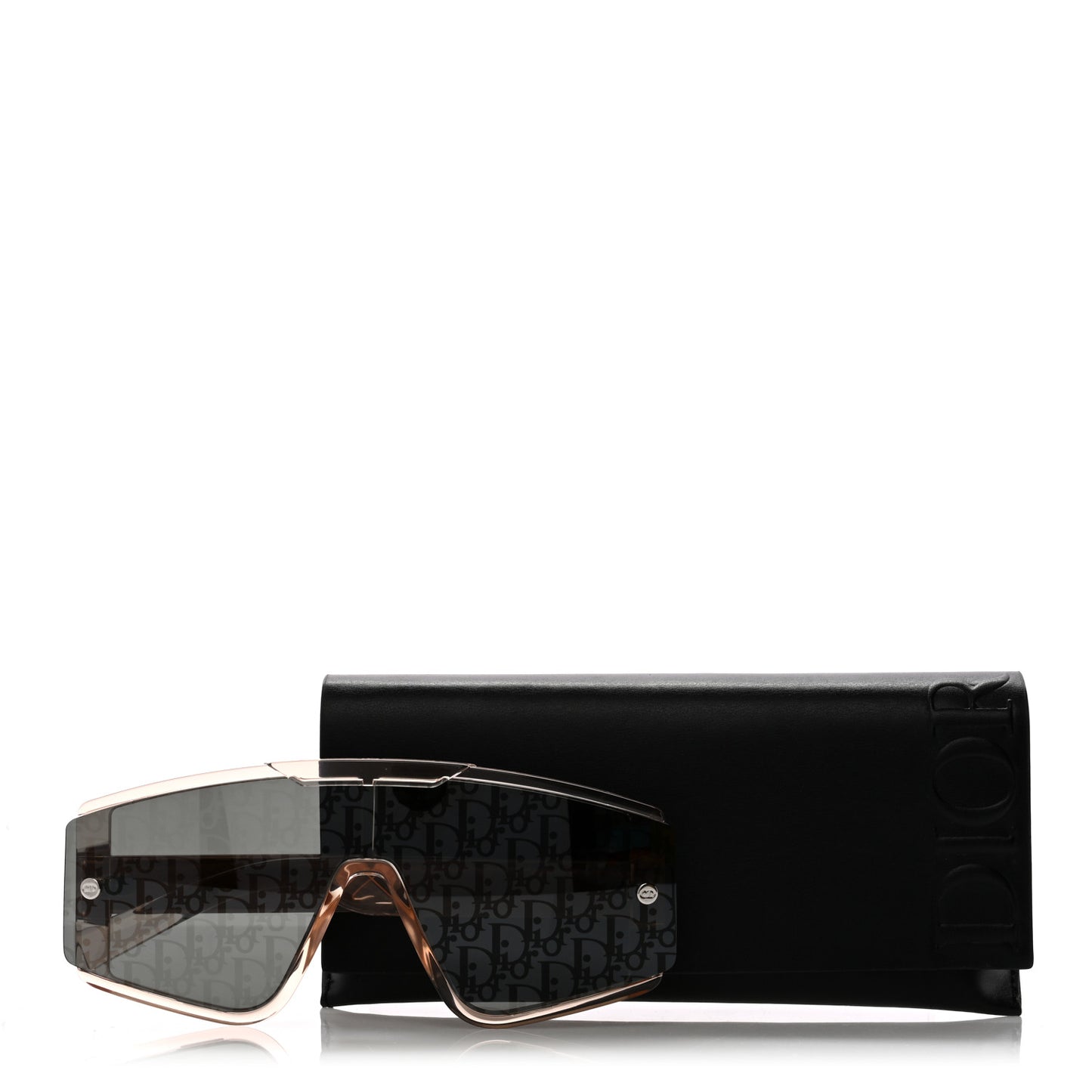 Acetate Diorxtrem MU Oblique Mask Sunglasses Crystal Rose Gold