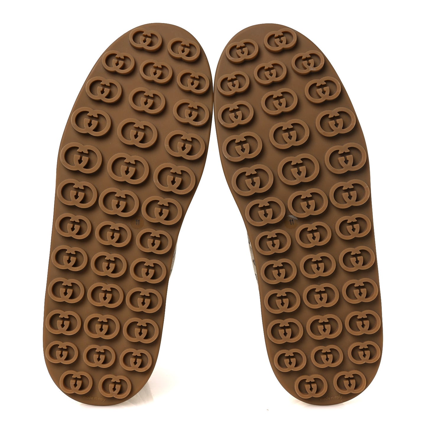 New Canvas GG Monogram Mens Tennis 1977 High Top 55mm Platform Sneakers 11 Beige Ebony Mystic White