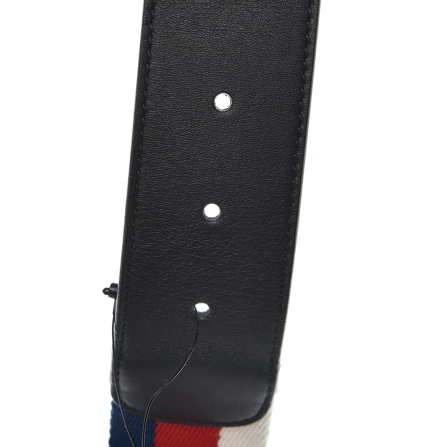 Nylon Calfskin Sylvie Web Double G 40mm Belt 85 34 Mystic White Hibiscus Red Maritime Black