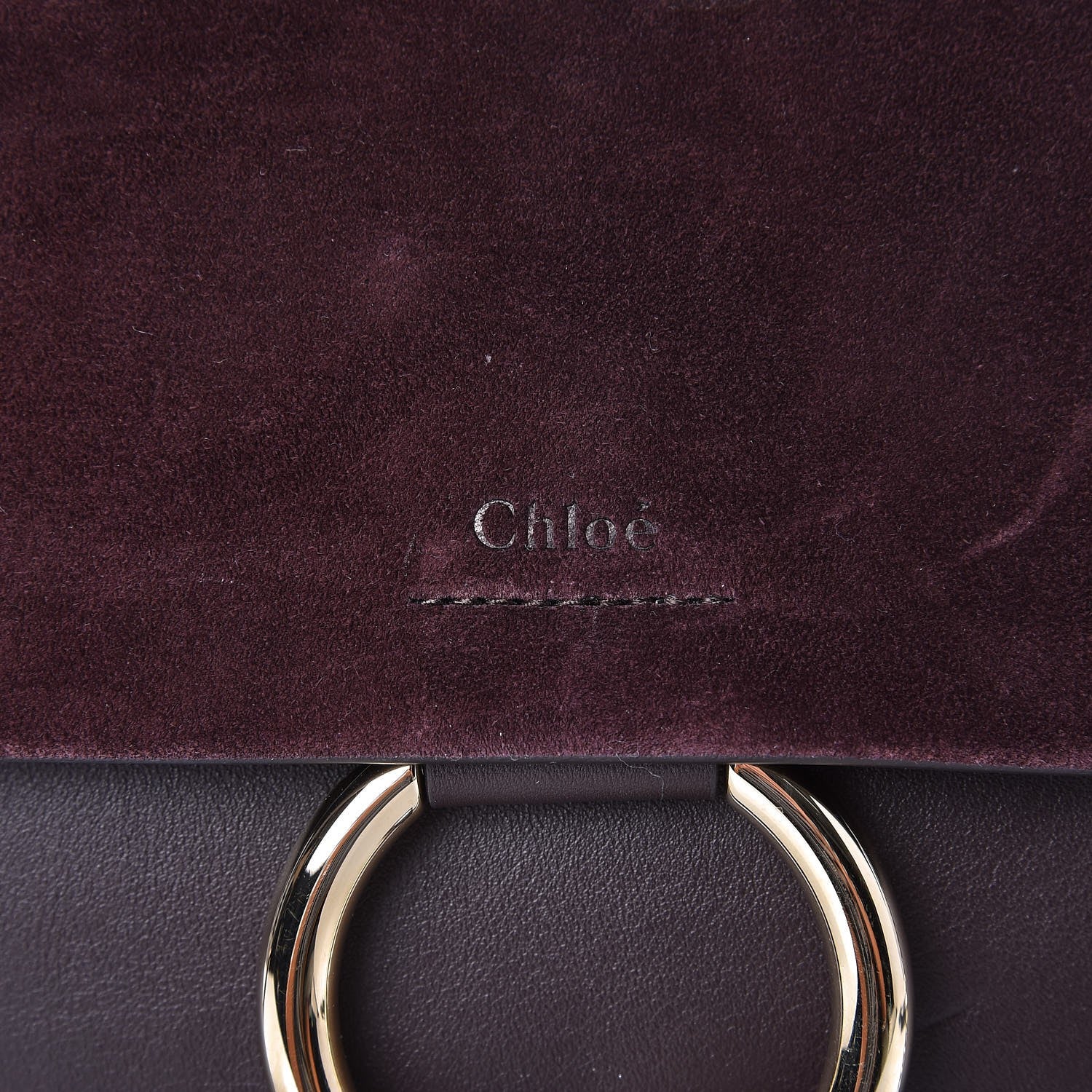 Chloe Calfskin Suede Medium Faye Shoulder Bag Carbon Brown 8 of 8