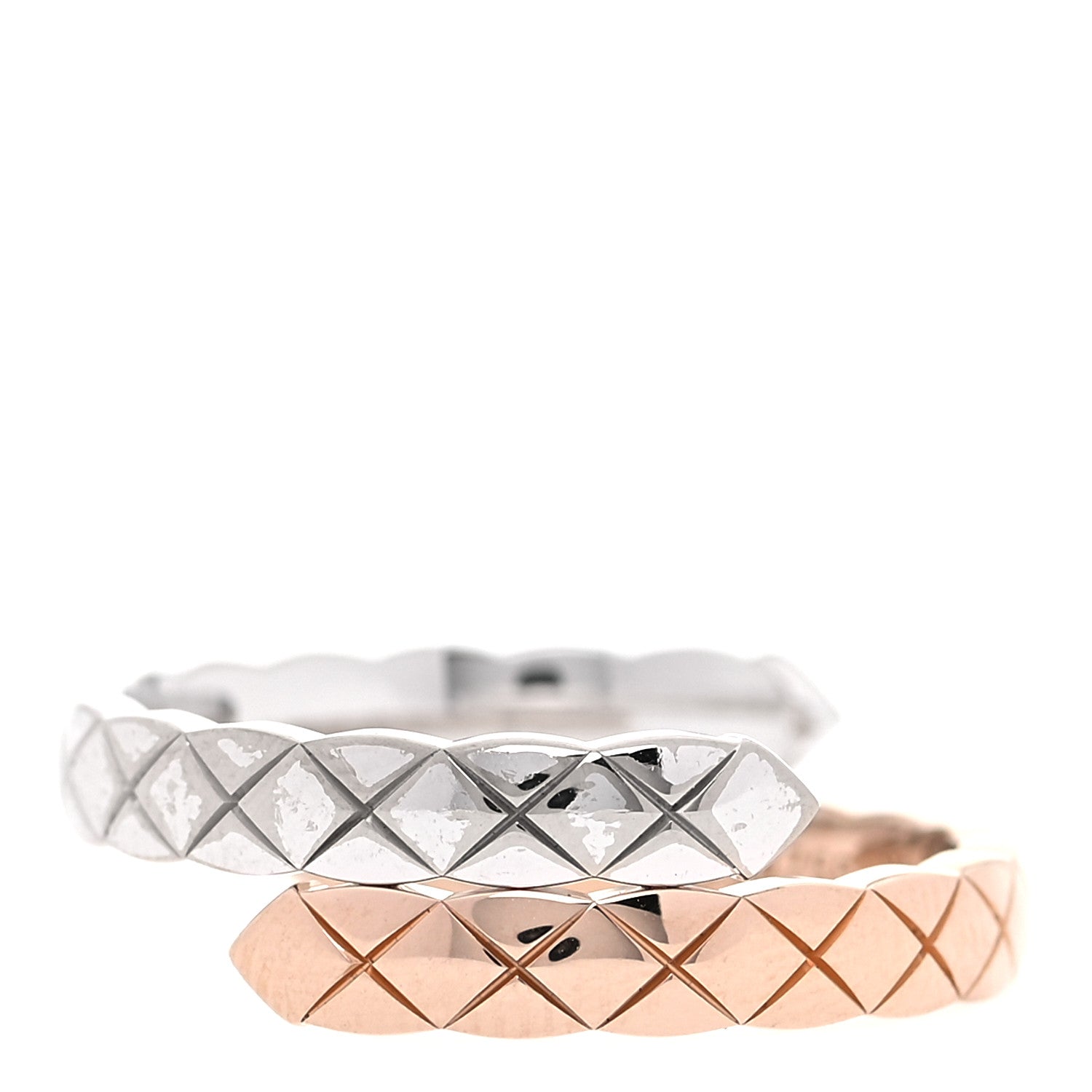 Chanel 18K White Beige Gold Diamond Coco Crush Toi et Moi Ring 54 7 3 of 7