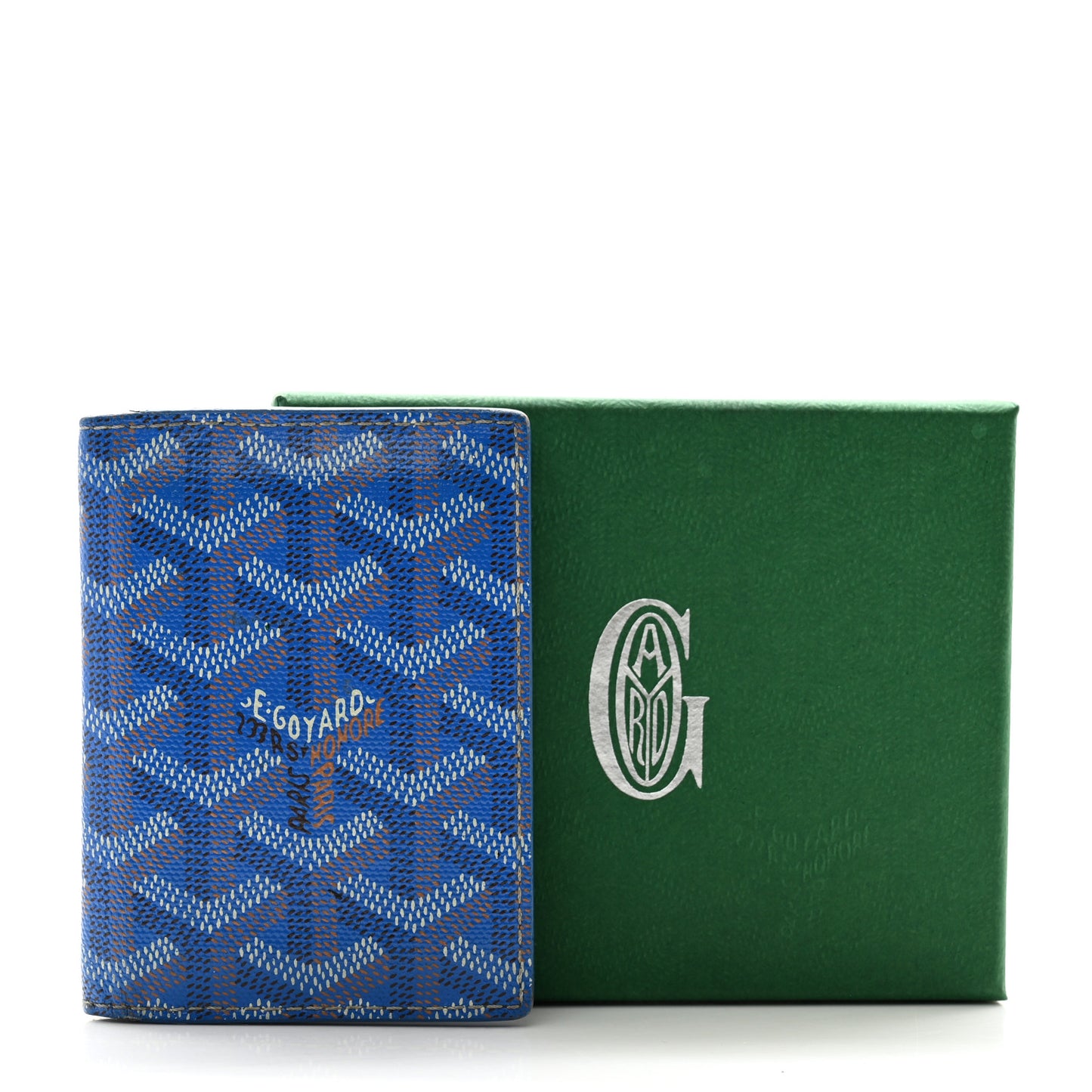 Goyardine Saint Marc Folding Card Case Sky Blue