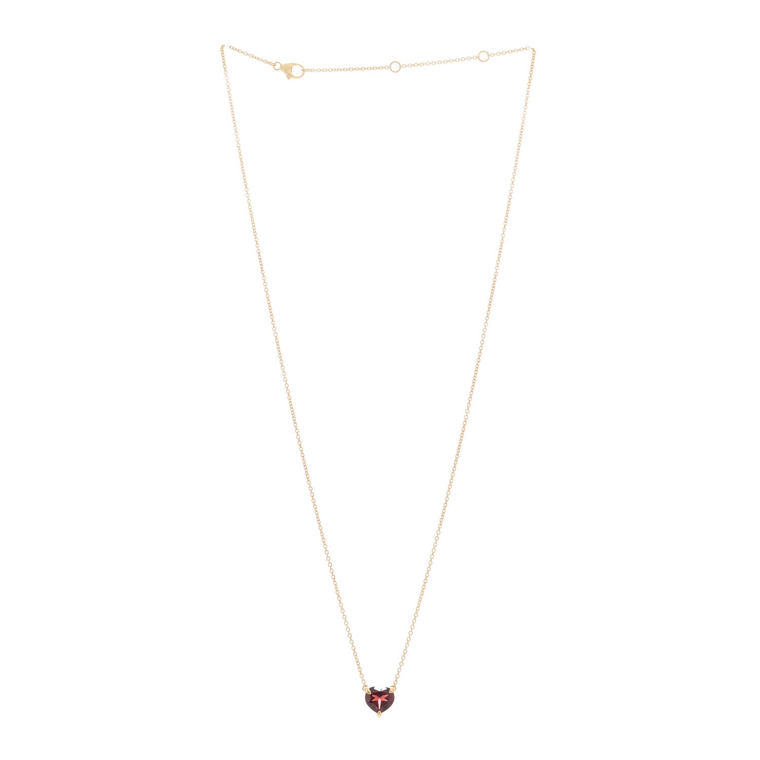 David Yurman 18K Yellow Gold Garnet Heart Pendant Necklace 2 of 5