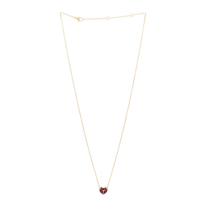 David Yurman 18K Yellow Gold Garnet Heart Pendant Necklace 2 of 5