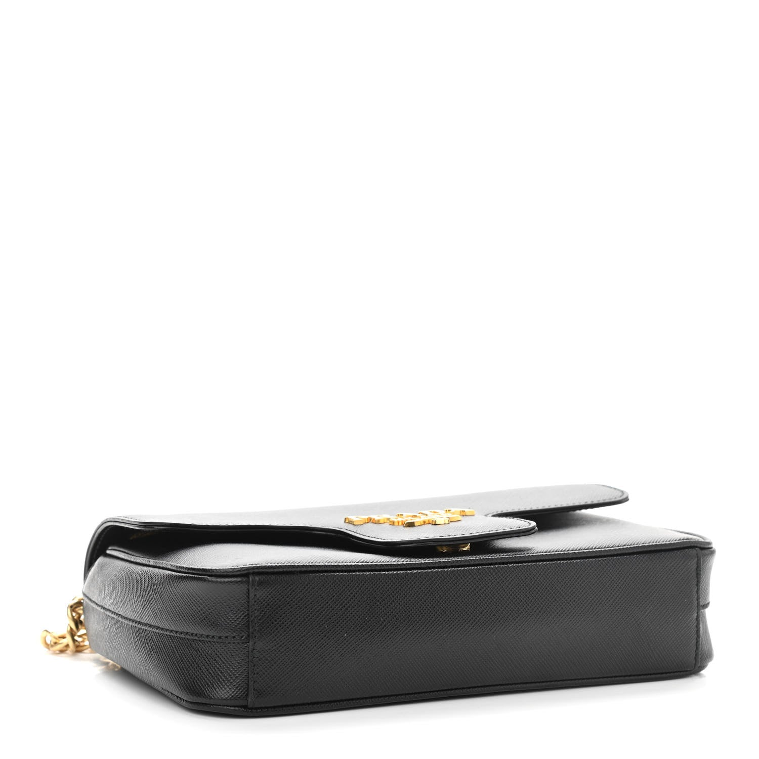 Prada Saffiano Flap Shoulder Bag Black 4 of 10