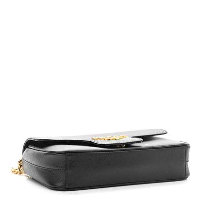 Prada Saffiano Flap Shoulder Bag Black 4 of 10
