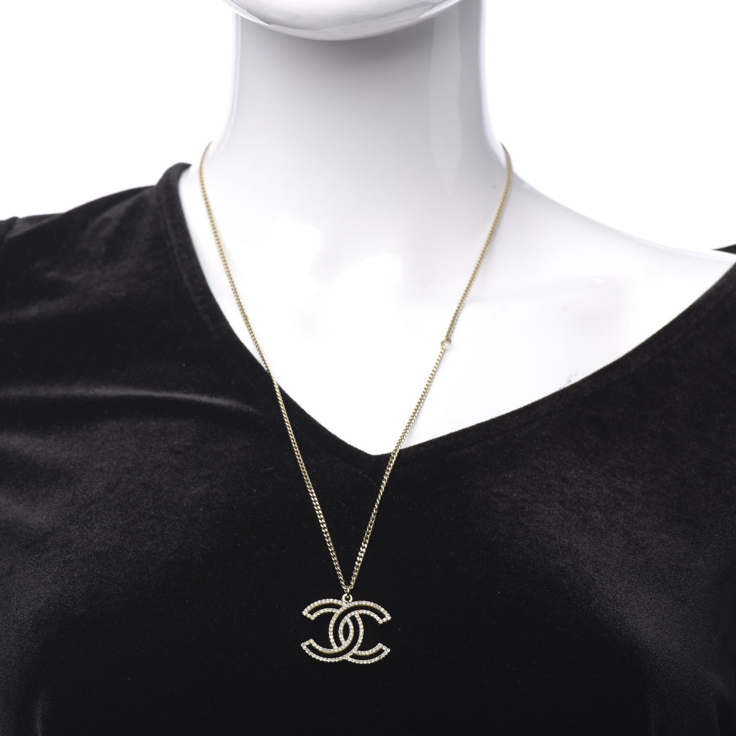 Crystal CC 100 Anniversary Necklace Gold