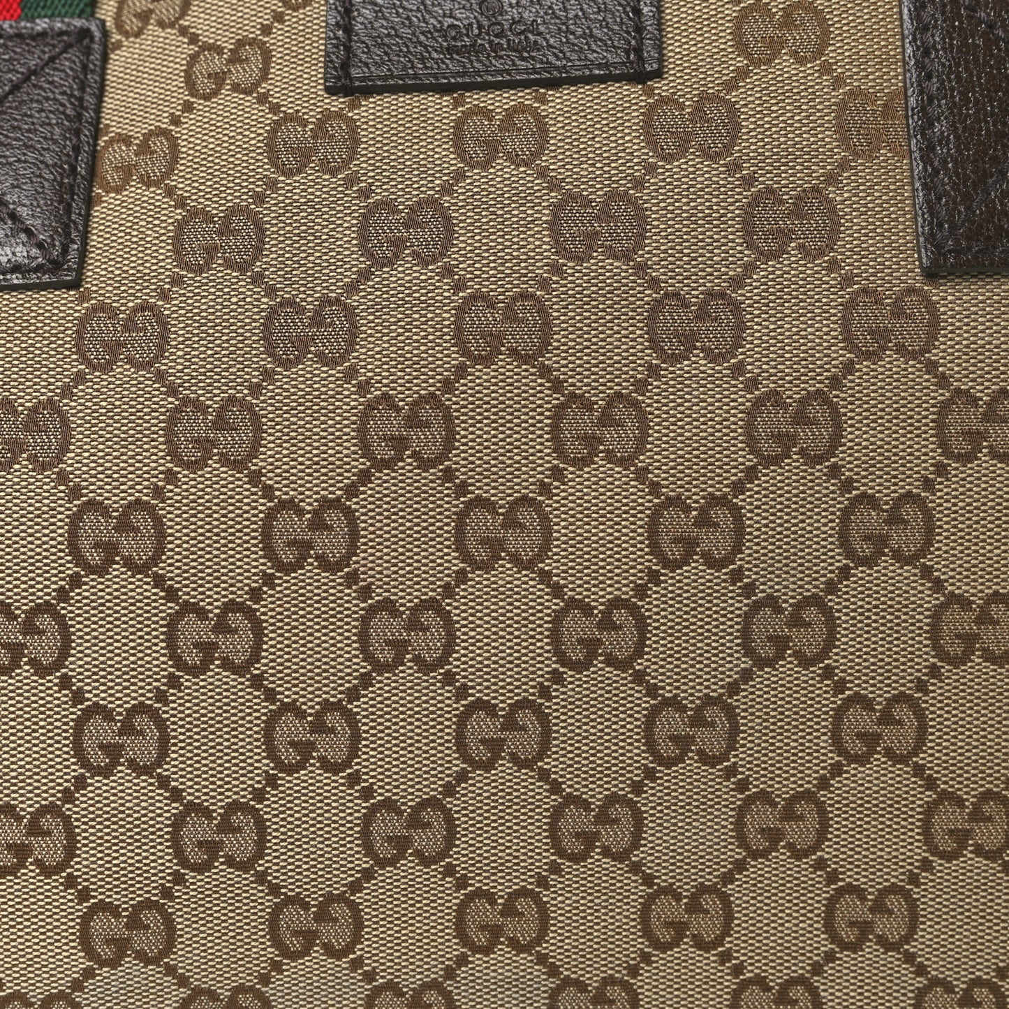 GG Monogram Web Large Collapsible Carry On Duffle Beige Brown