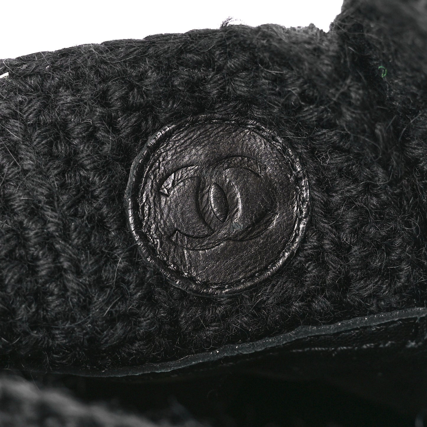Calfskin Knit CC Short Boots 37 Black