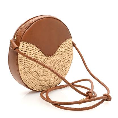 Saint Laurent Raffia Round Camera Bag Beige Naturel 3 of 9