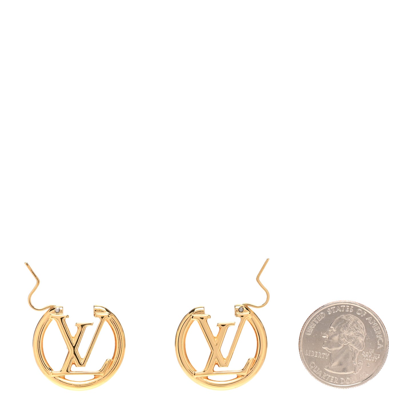 Metal Small Louise Hoop Earrings Gold