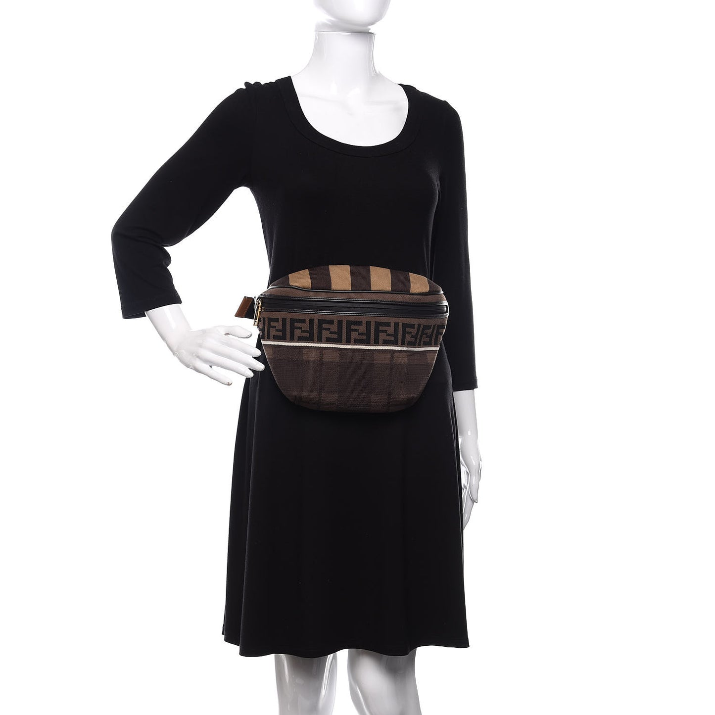 Vitello Century Maglia Pattern Mix Belt Bag Havana