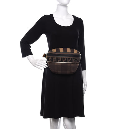 Fendi Vitello Century Maglia Pattern Mix Belt Bag Havana 2 of 9