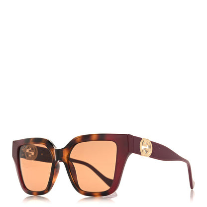 Gucci Acetate Square Frame Sunglasses GG1023S Havana Pink 1 of 8