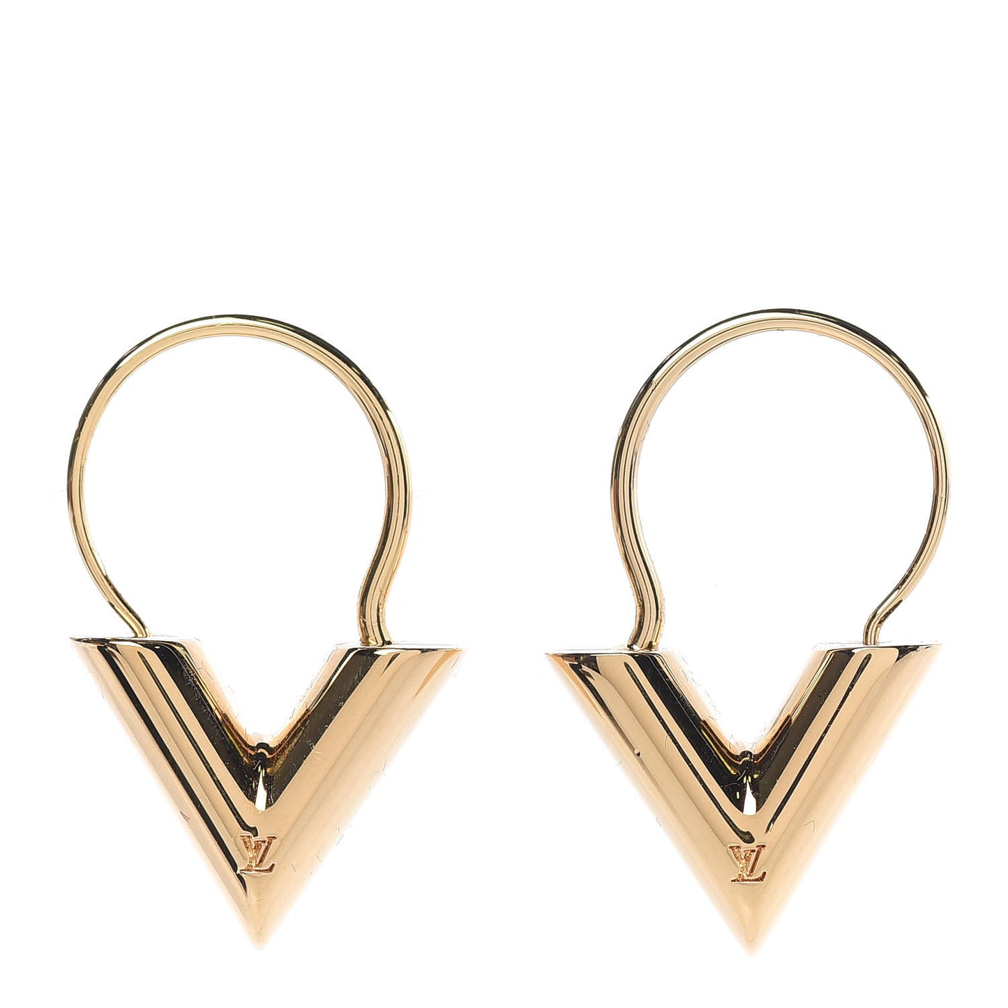 Brass Essential V Hoop Earrings Gold