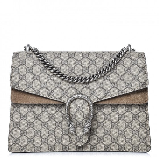 GG Supreme Monogram Medium Dionysus Shoulder Bag Taupe