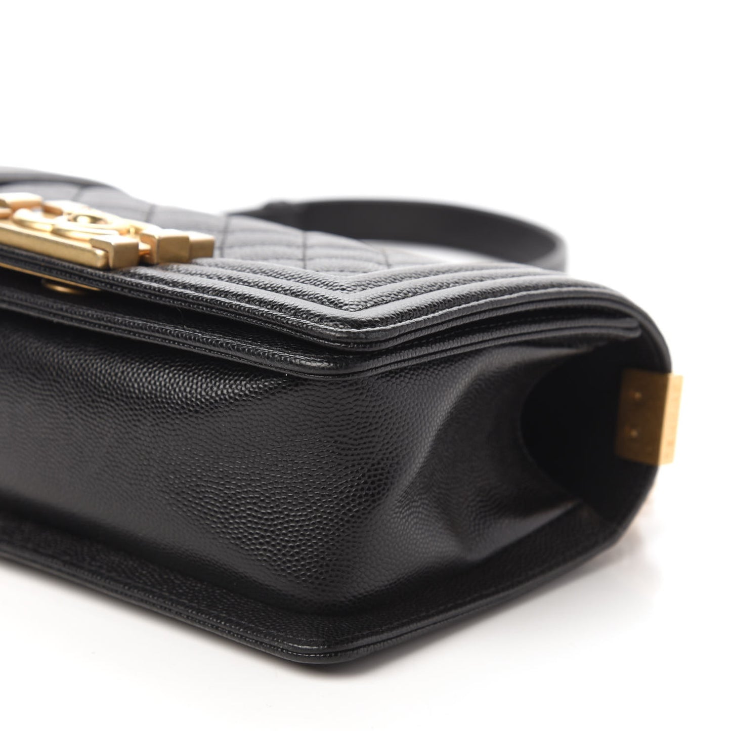 Caviar Quilted Small Boy Flap Black