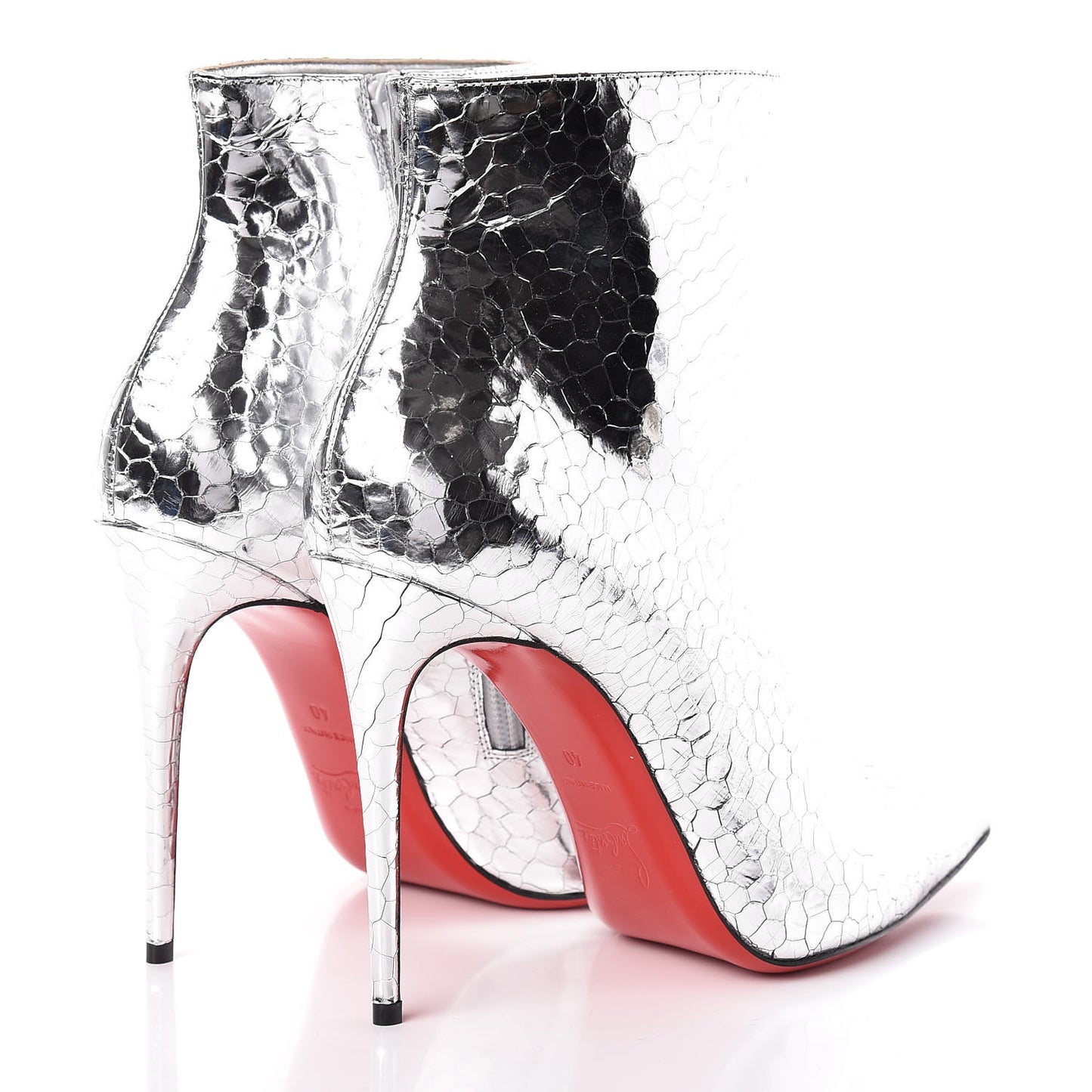 Calfskin Craquele So Kate Booty 110 Ankle Boots 40 Silver