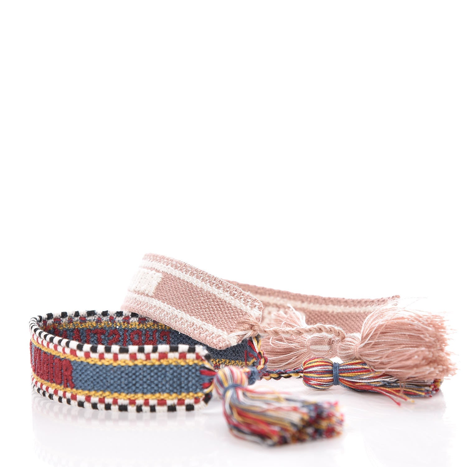 Christian Dior Woven Cotton J'Adior Friendship Bracelet Set Blue Nude 3 of 4