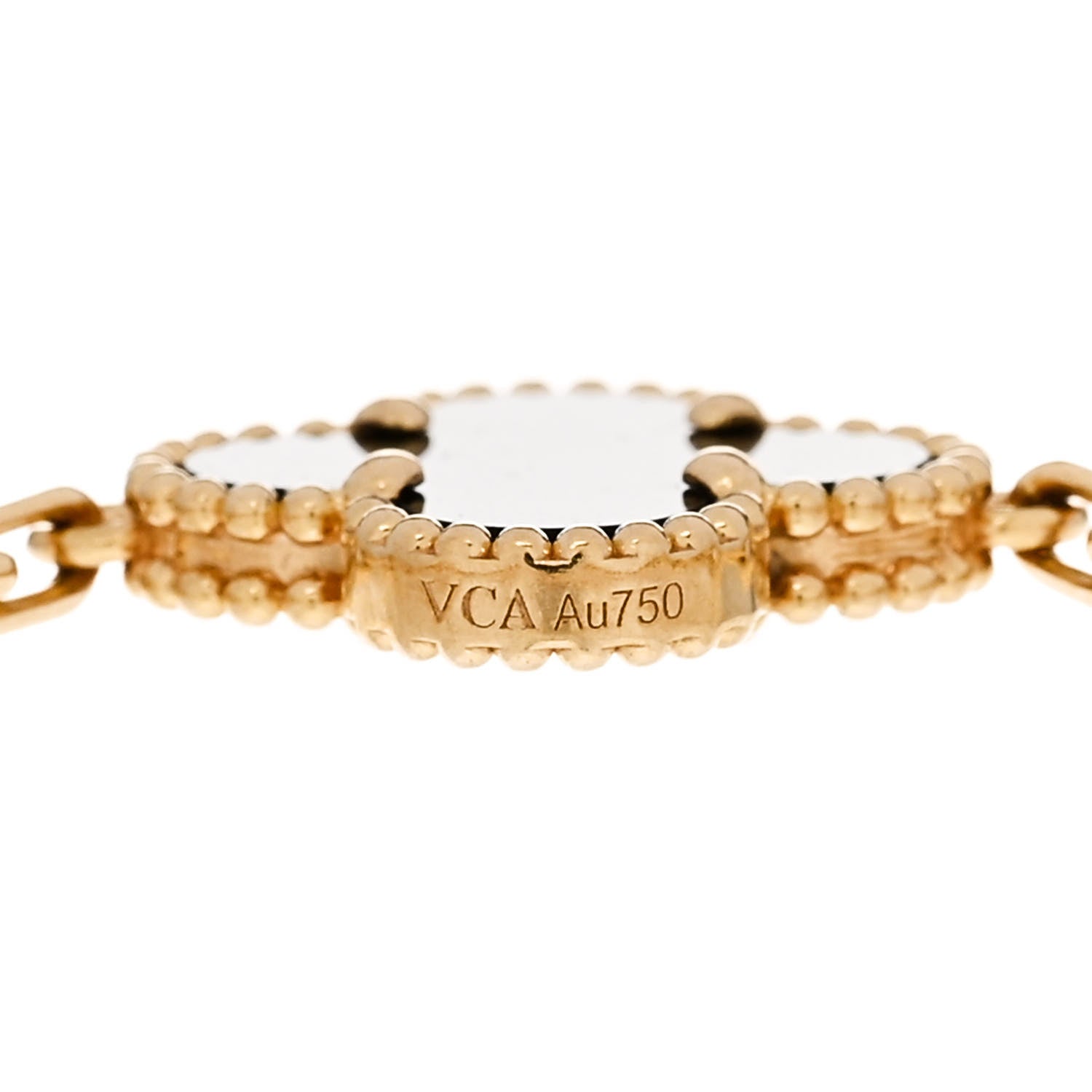Van Cleef & Arpels 18K Yellow Gold Black Onyx 5 Motifs Vintage Alhambra Bracelet 3 of 4