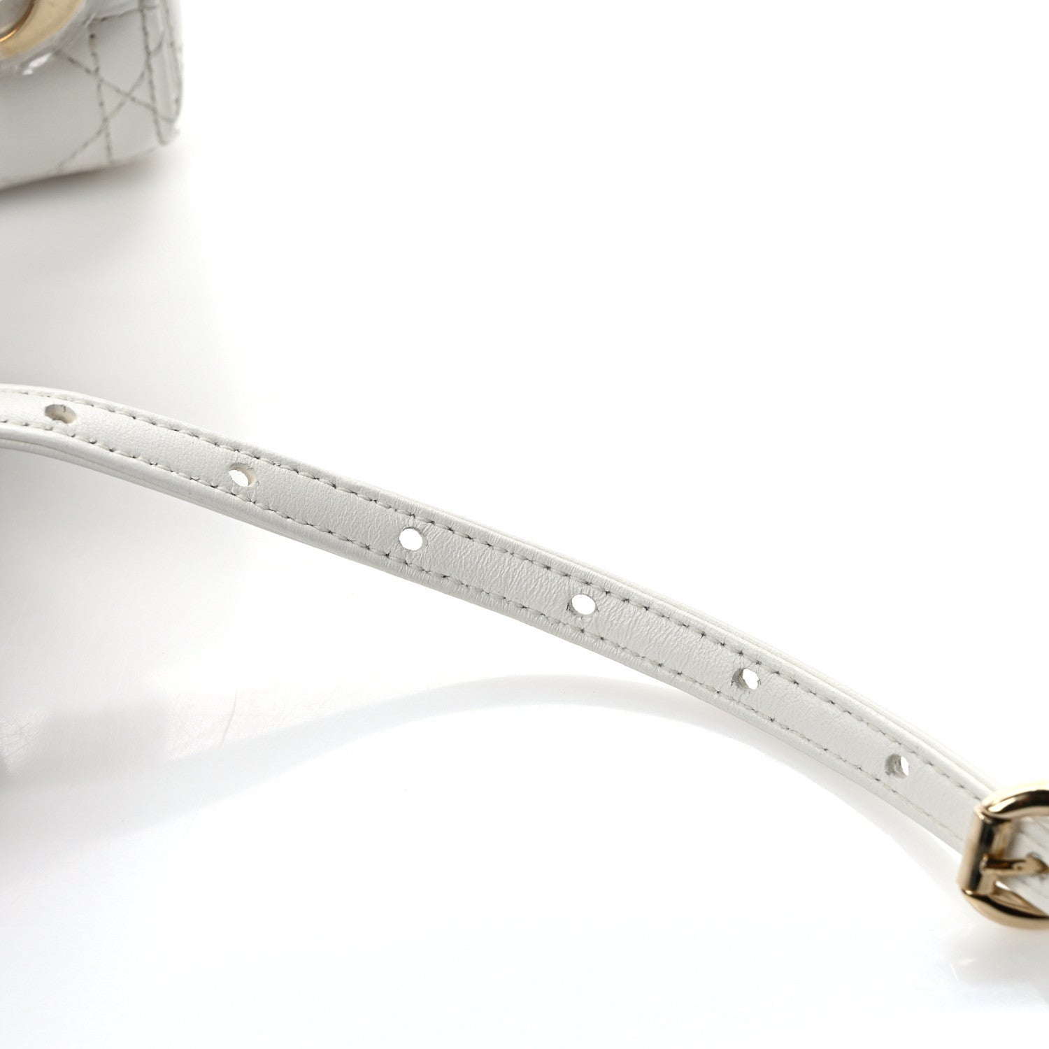 Christian Dior CHRISTIAN DIOR Lambskin Cannage Micro Lady Dior White 13 of 16