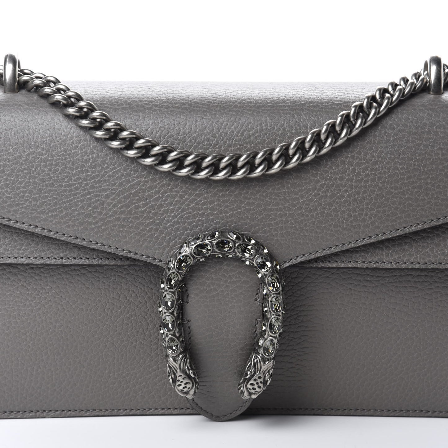 Pebbled Calfskin Small Dionysus Shoulder Bag Dusty Grey