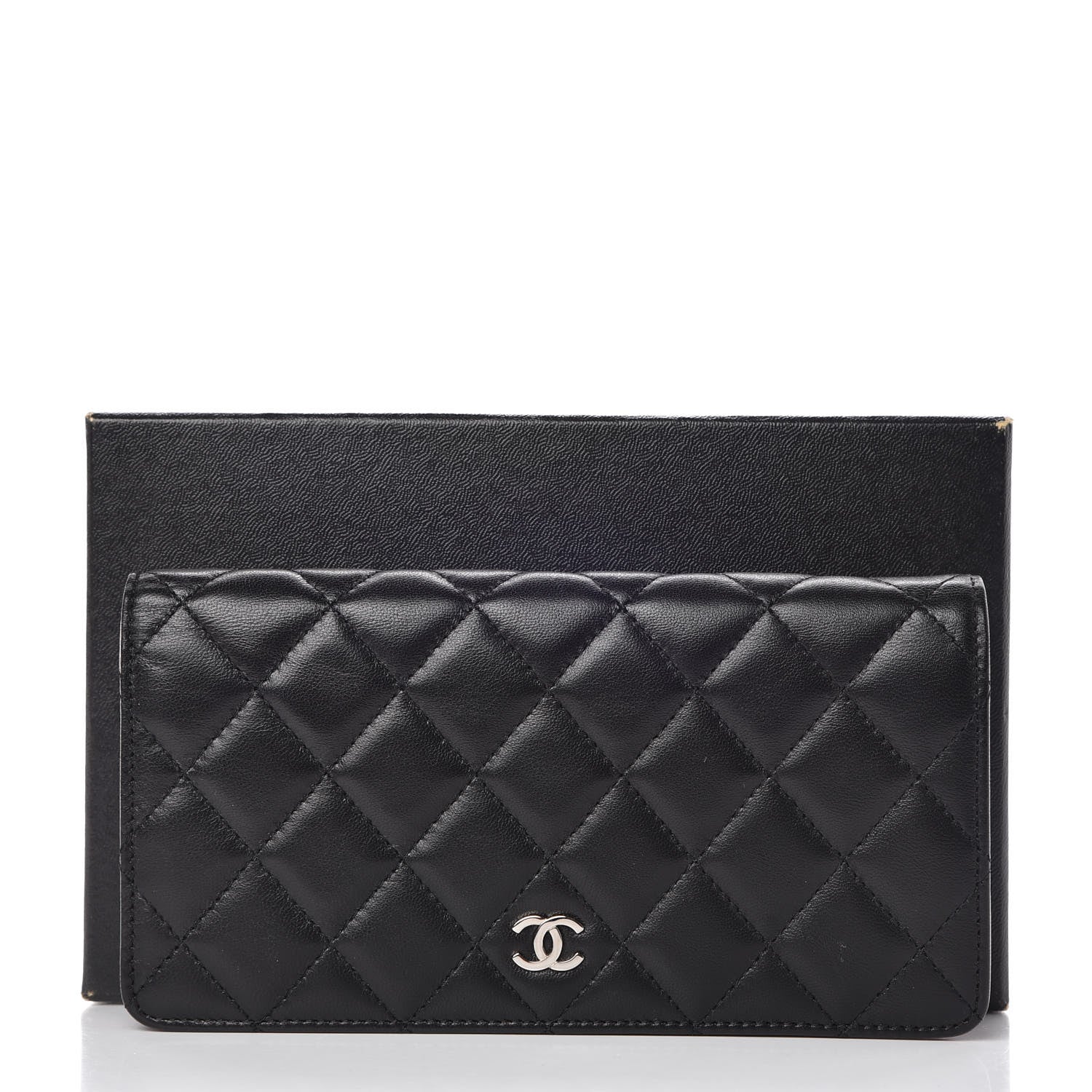 Chanel Lambskin Quilted Yen Wallet Black 9 of 9