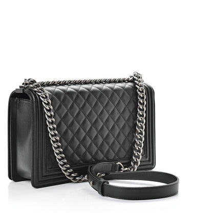 Chanel Lambskin Quilted New Medium Boy Flap Black 3 of 11