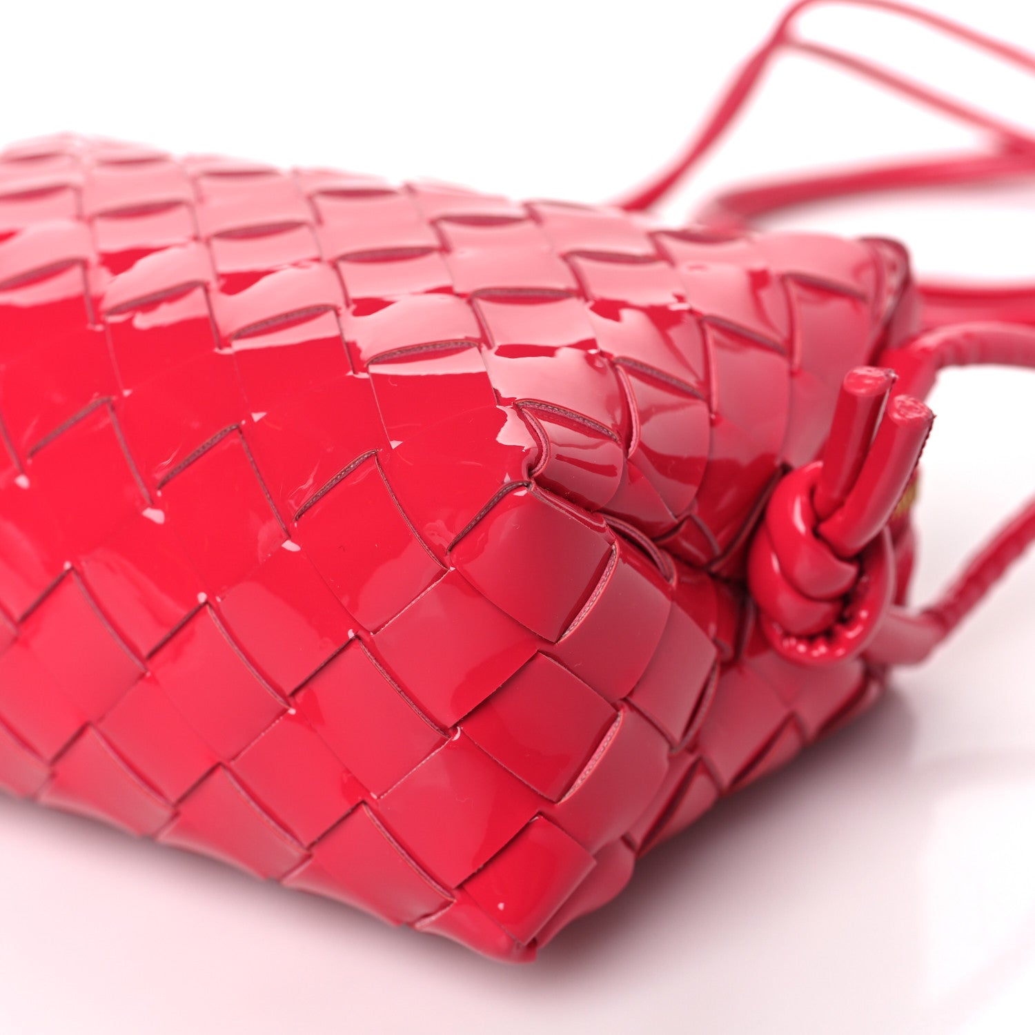 Bottega Veneta Patent Nappa Intrecciato Mini Loop Camera Bag Candy Stripe 8 of 9