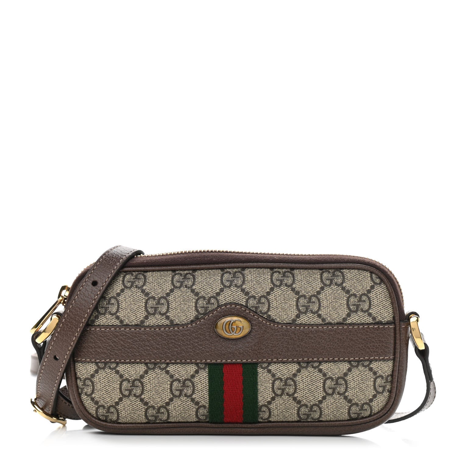 Gucci GG Supreme Monogram Web Mini Ophidia GG Bag Brown 1 of 11