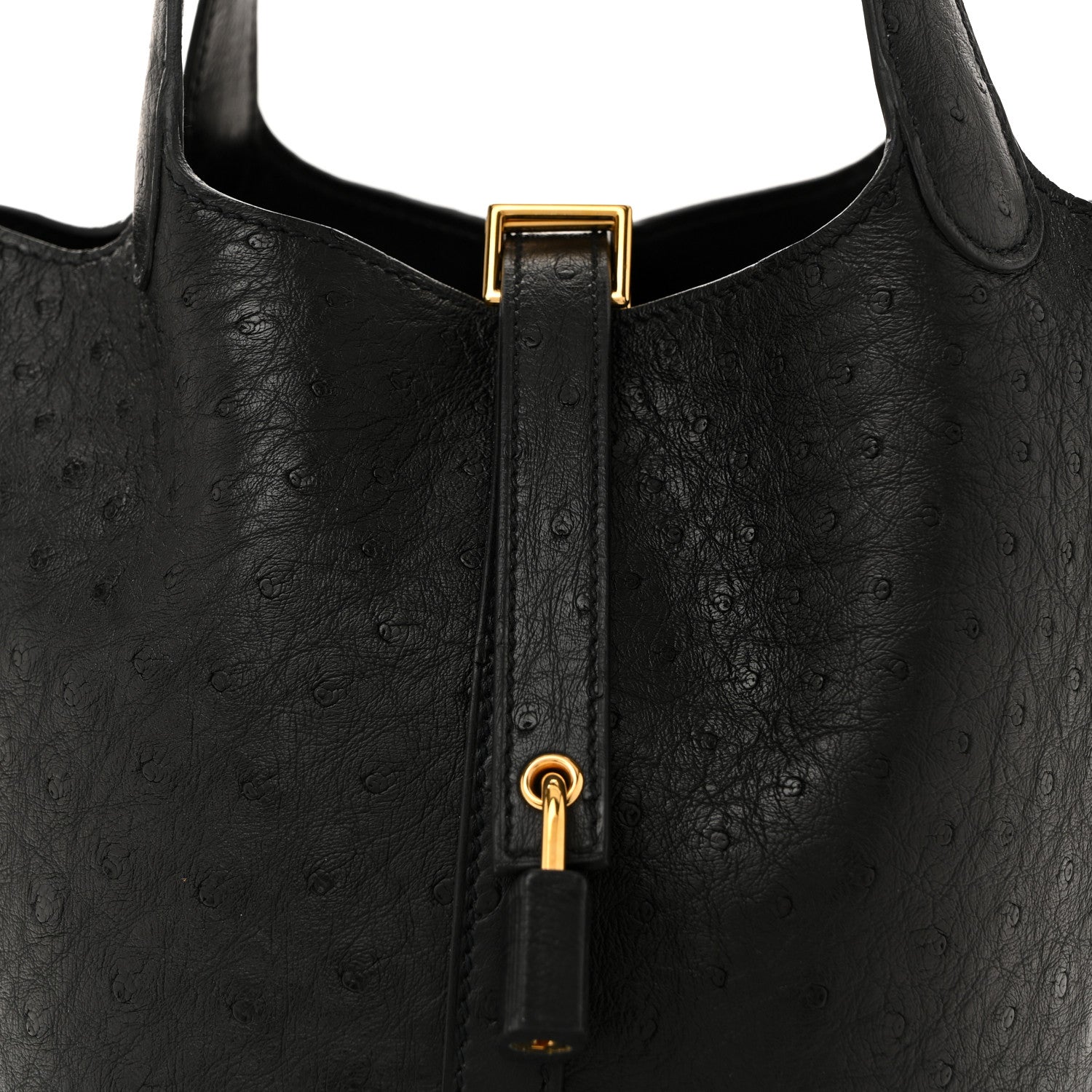 Hermes Ostrich Picotin Lock 18 Black 14 of 21