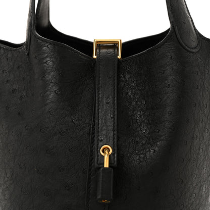 Hermes Ostrich Picotin Lock 18 Black 14 of 21