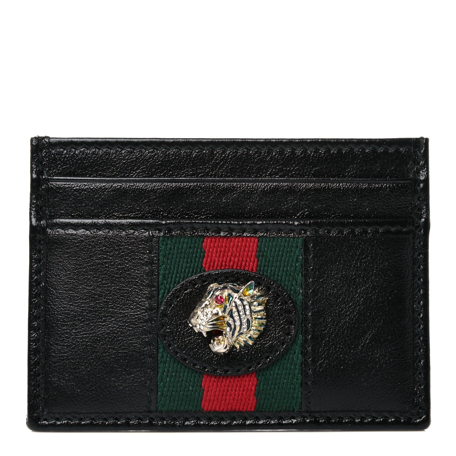 Gucci Calfskin Web Rajah Card Holder Black 1 of 7