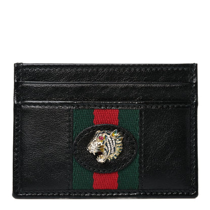 Gucci Calfskin Web Rajah Card Holder Black 1 of 7