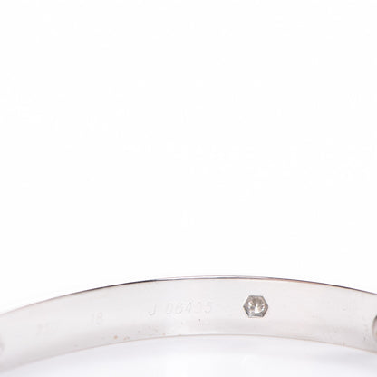 Cartier 18K White Gold 6 Diamond LOVE Bracelet 18 6 of 9