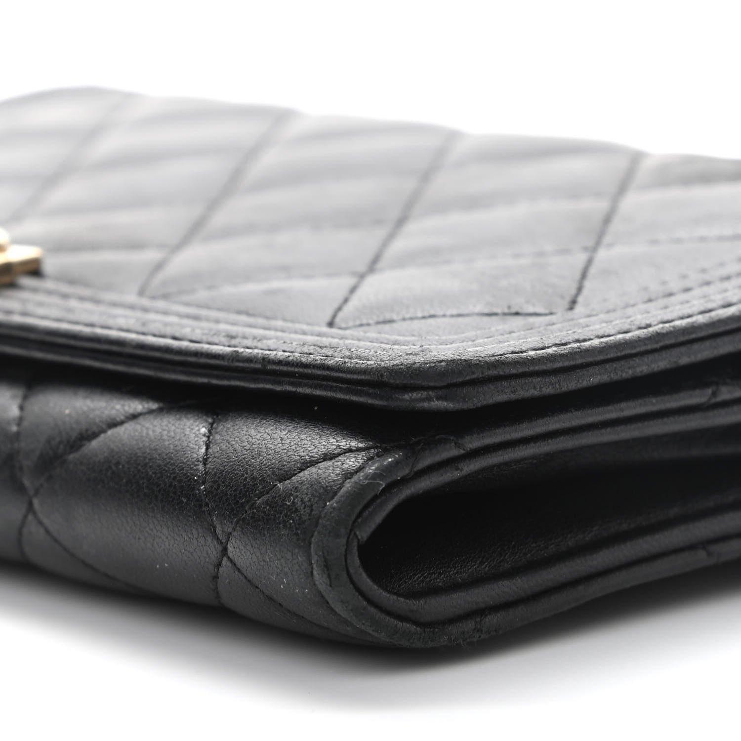 Chanel Lambskin Quilted Boy Wallet On Removable Chain WOC Black 11 of 11