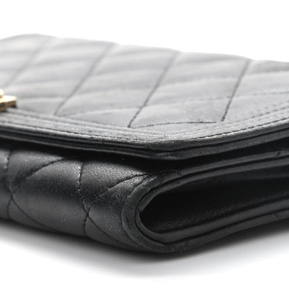 Chanel Lambskin Quilted Boy Wallet On Removable Chain WOC Black 11 of 11