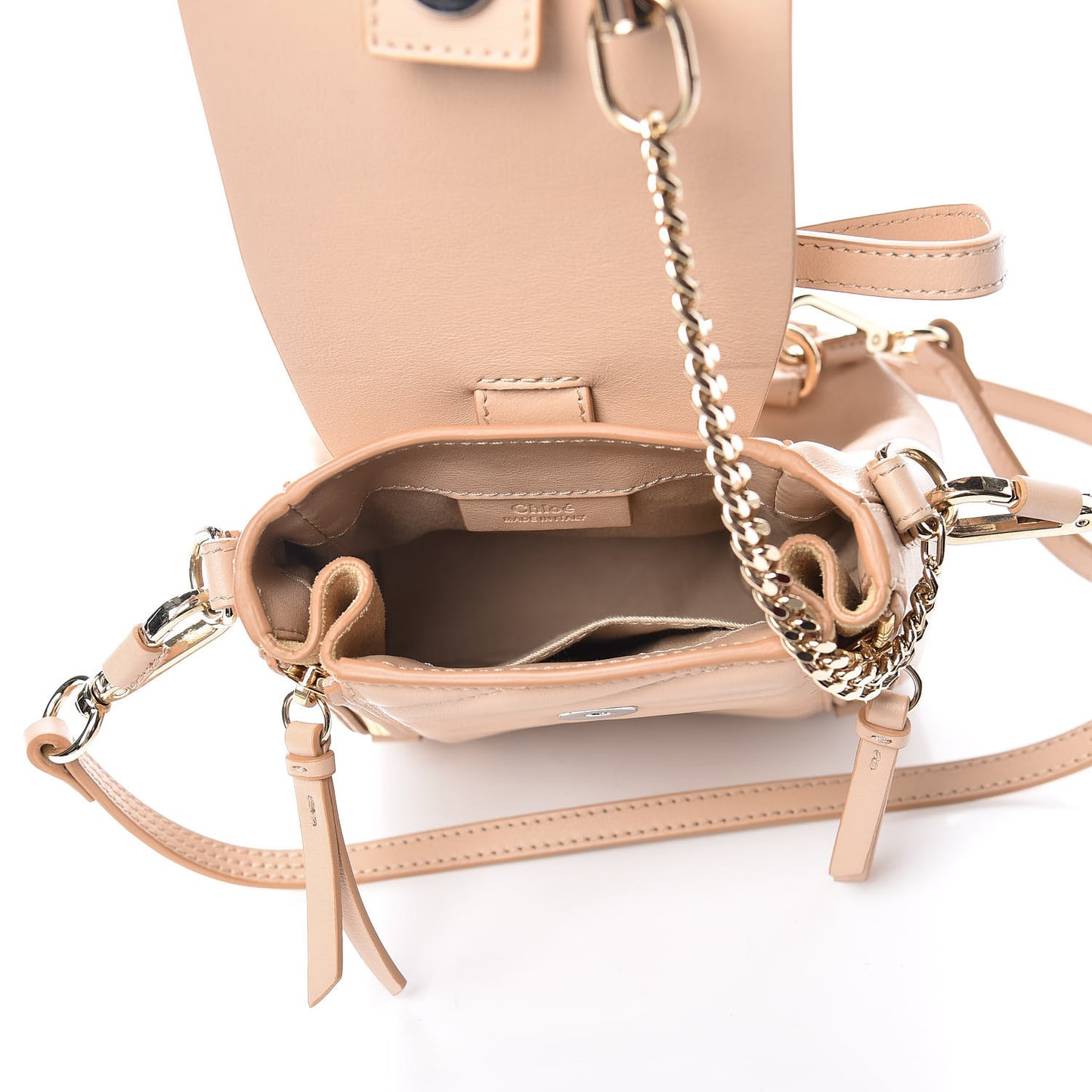 Calfskin Quilted Mini Faye Backpack Pearl Beige