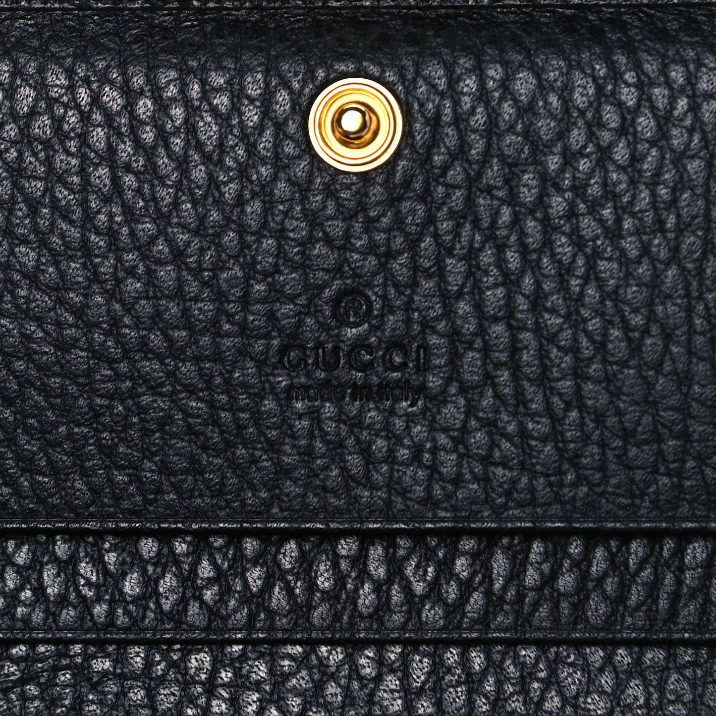 Pebbled Calfskin GG Marmont Card Case Black