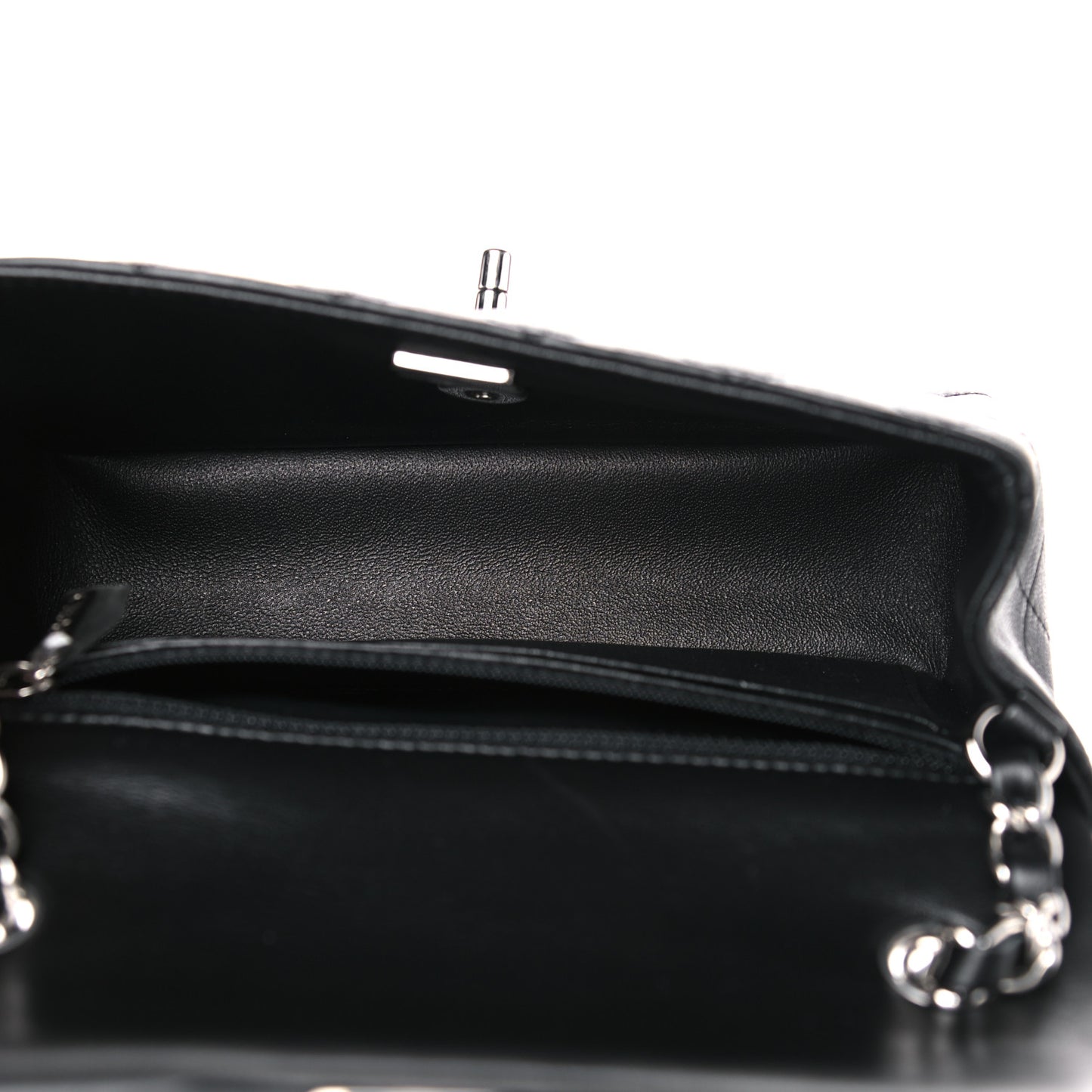 Lambskin Quilted Mini Rectangular Flap Black