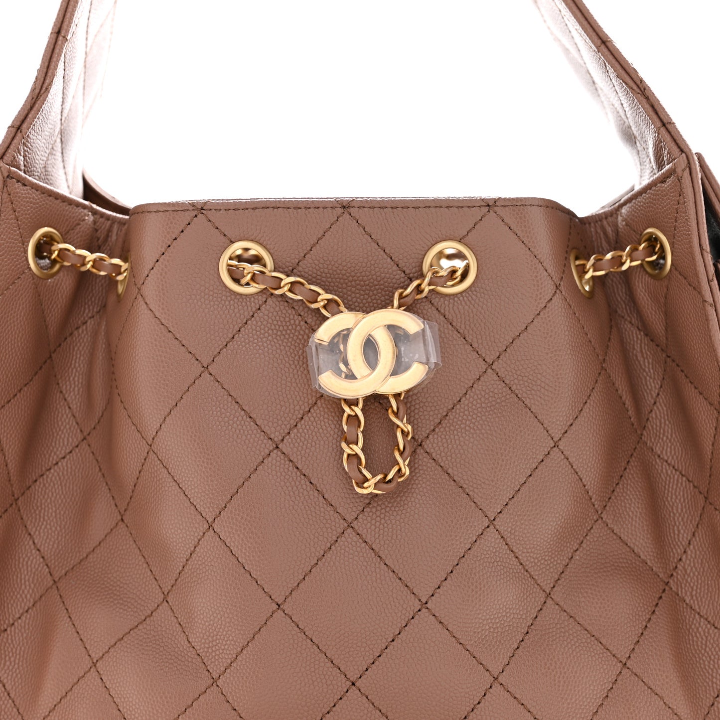 Caviar Quilted Small Chanel 25 Handbag Brown