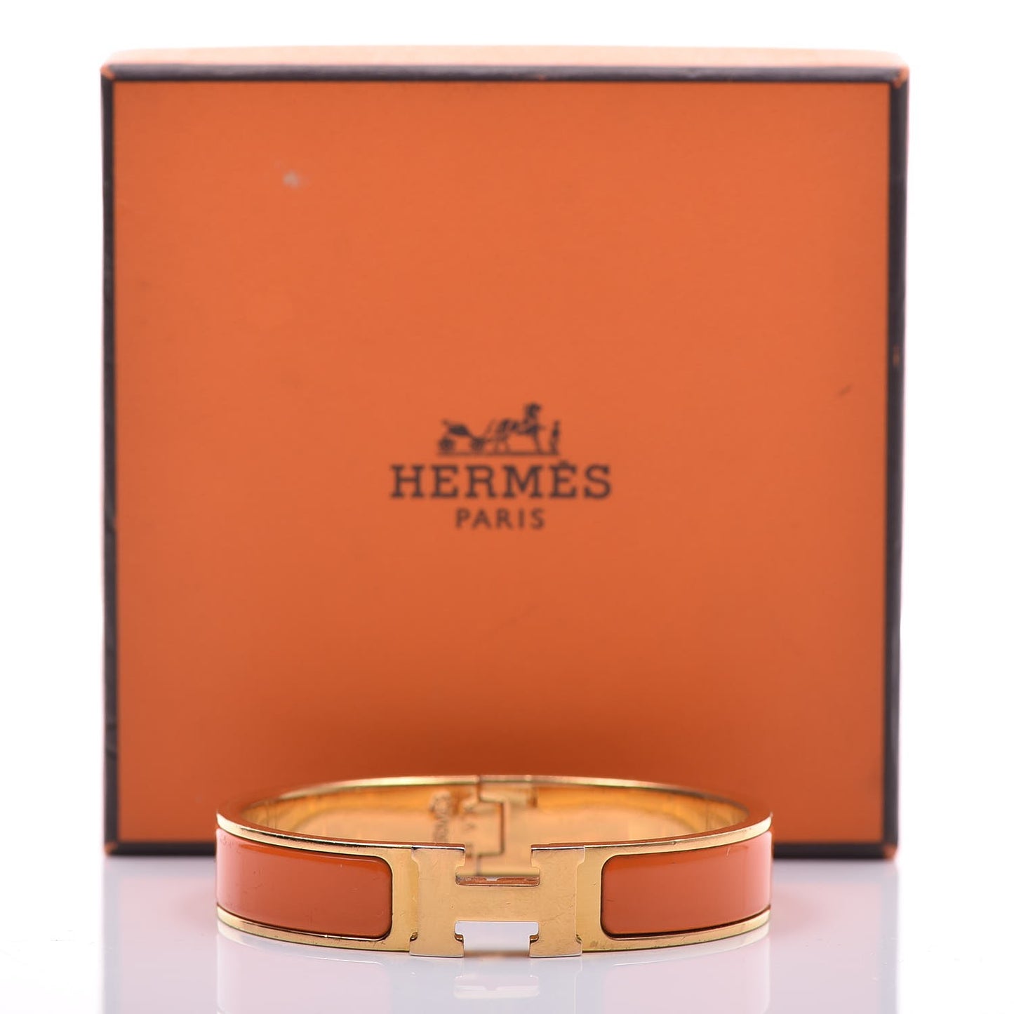Enamel Narrow Clic Clac H Bracelet PM Orange
