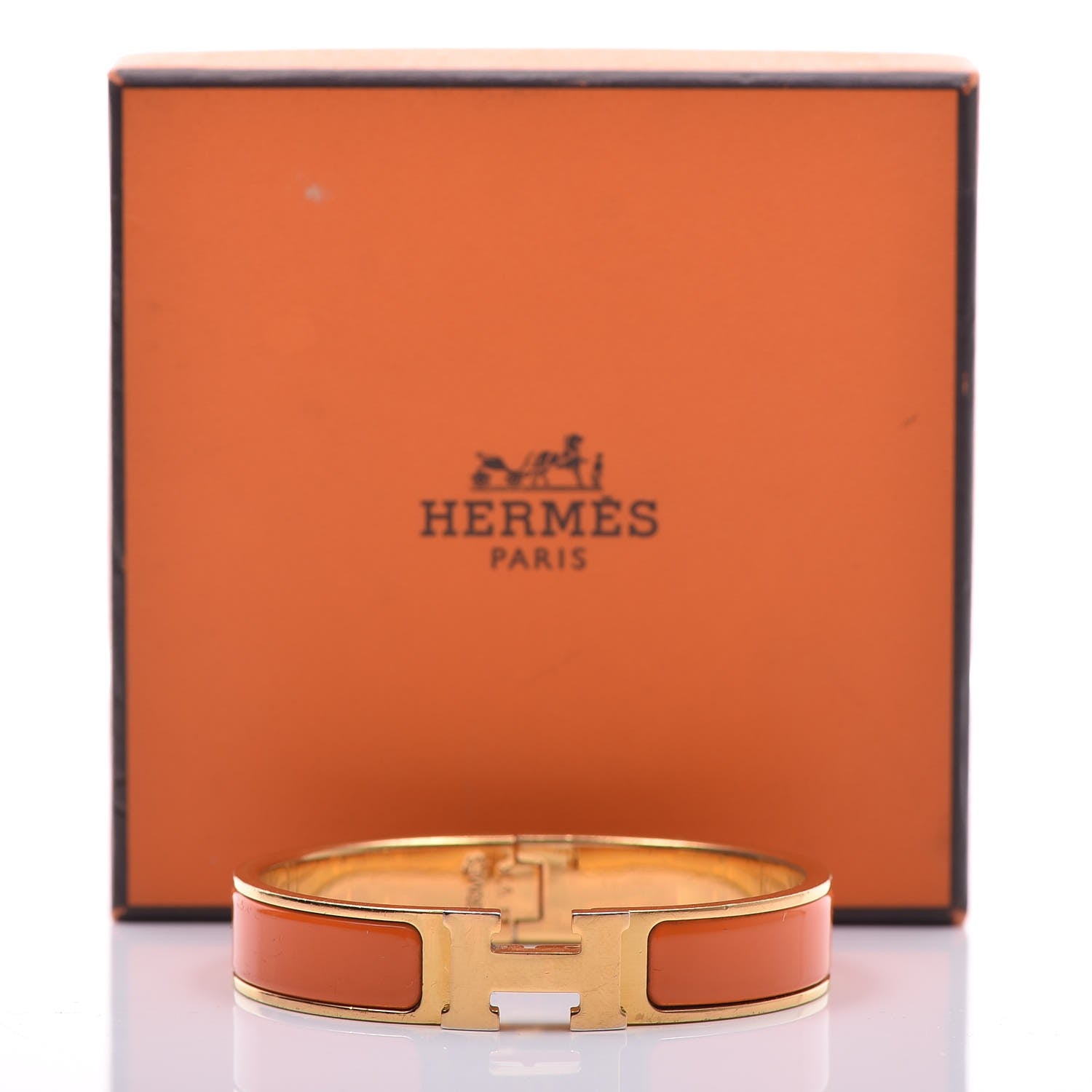 Hermes Enamel Narrow Clic Clac H Bracelet PM Orange 6 of 6
