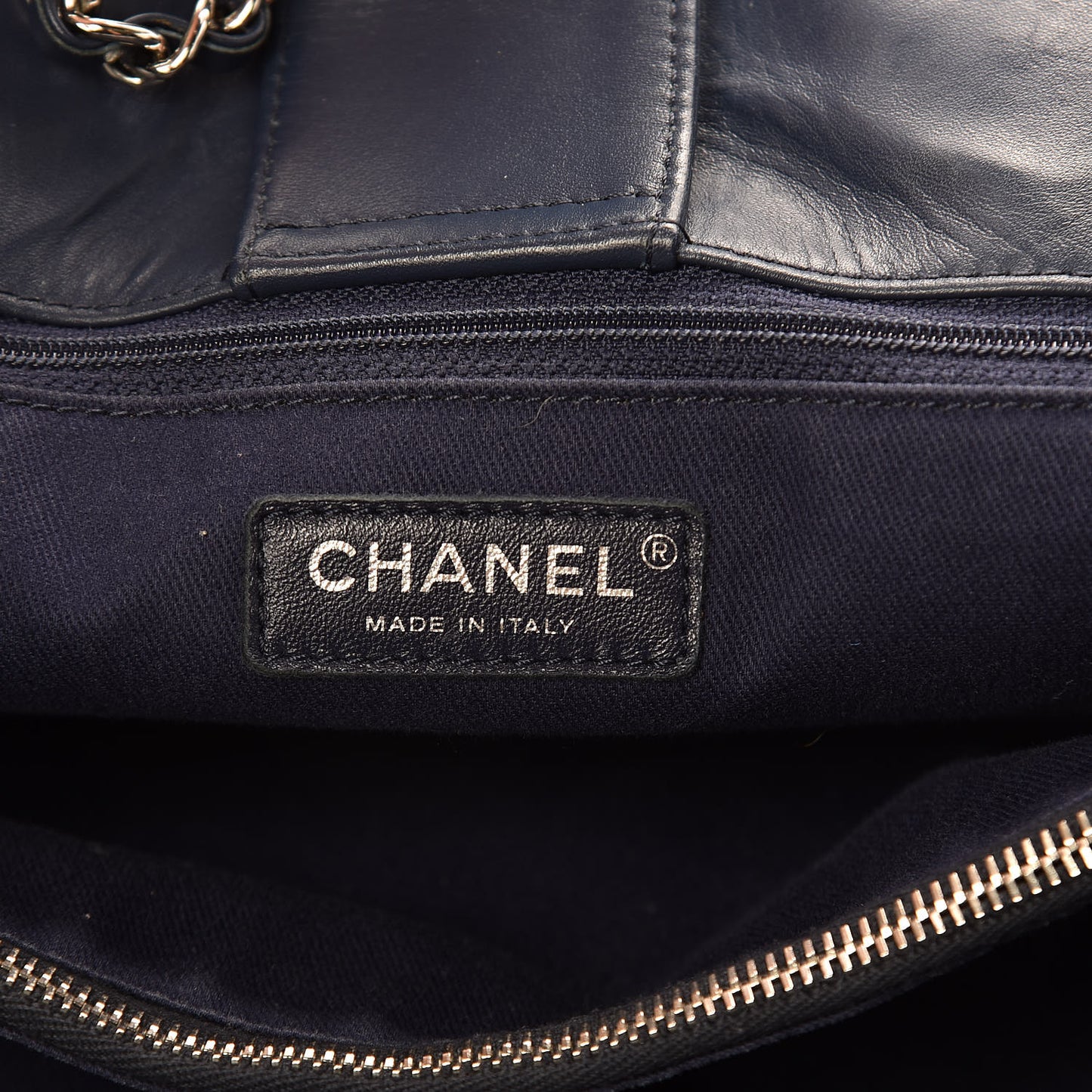 Calfskin Perforated Up In The Air Tote Dark Blue