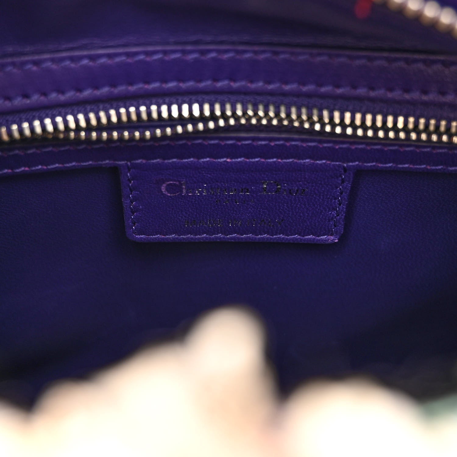 Christian Dior Tweed Fringe Medium Lady Dior Purple 6 of 13