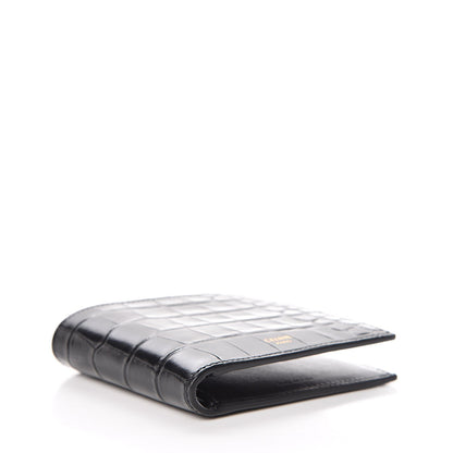 Celine Crocodile Embossed Calfskin Bi-Fold Wallet Black 4 of 9