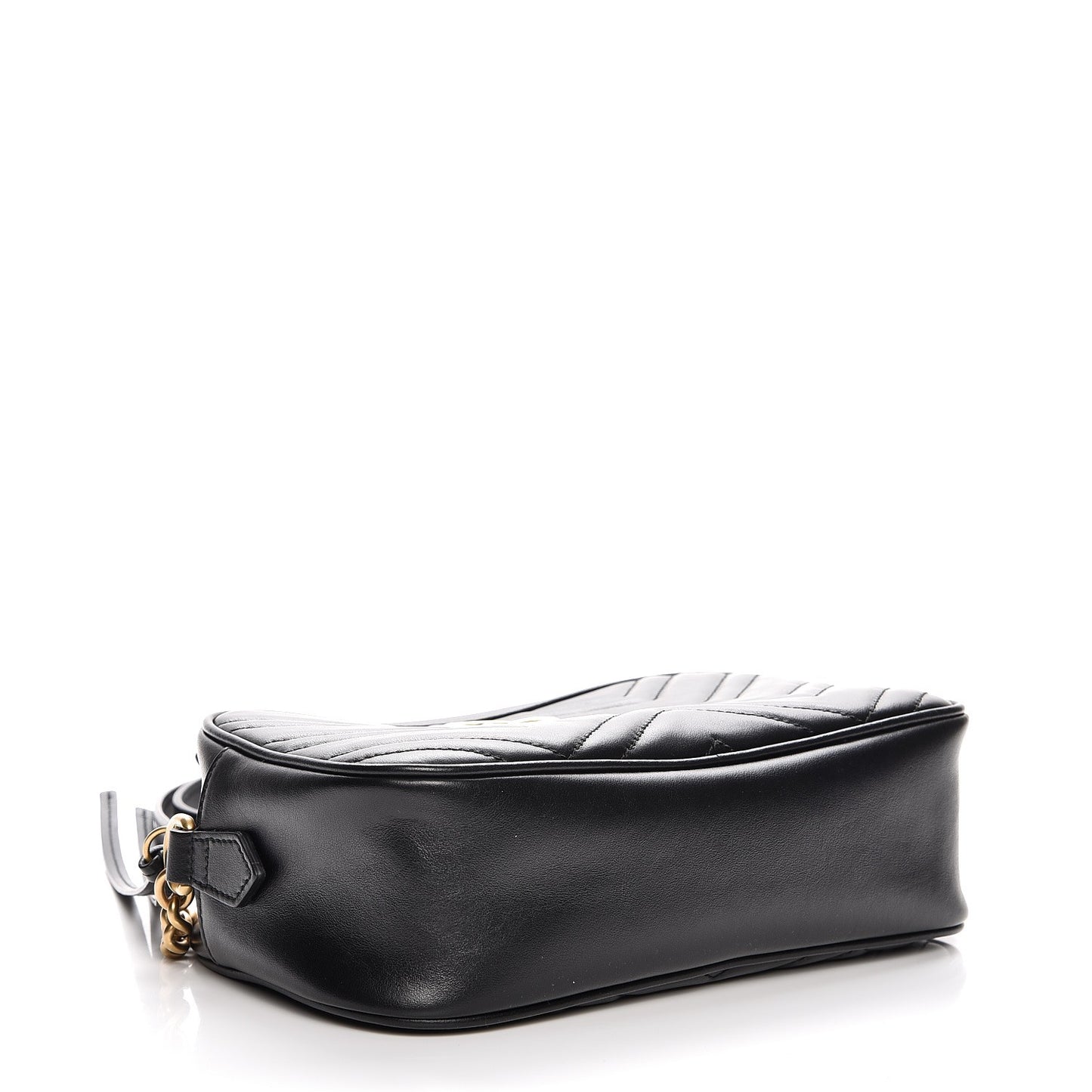Calfskin Matelasse Small GG Marmont Chain Shoulder Bag Black