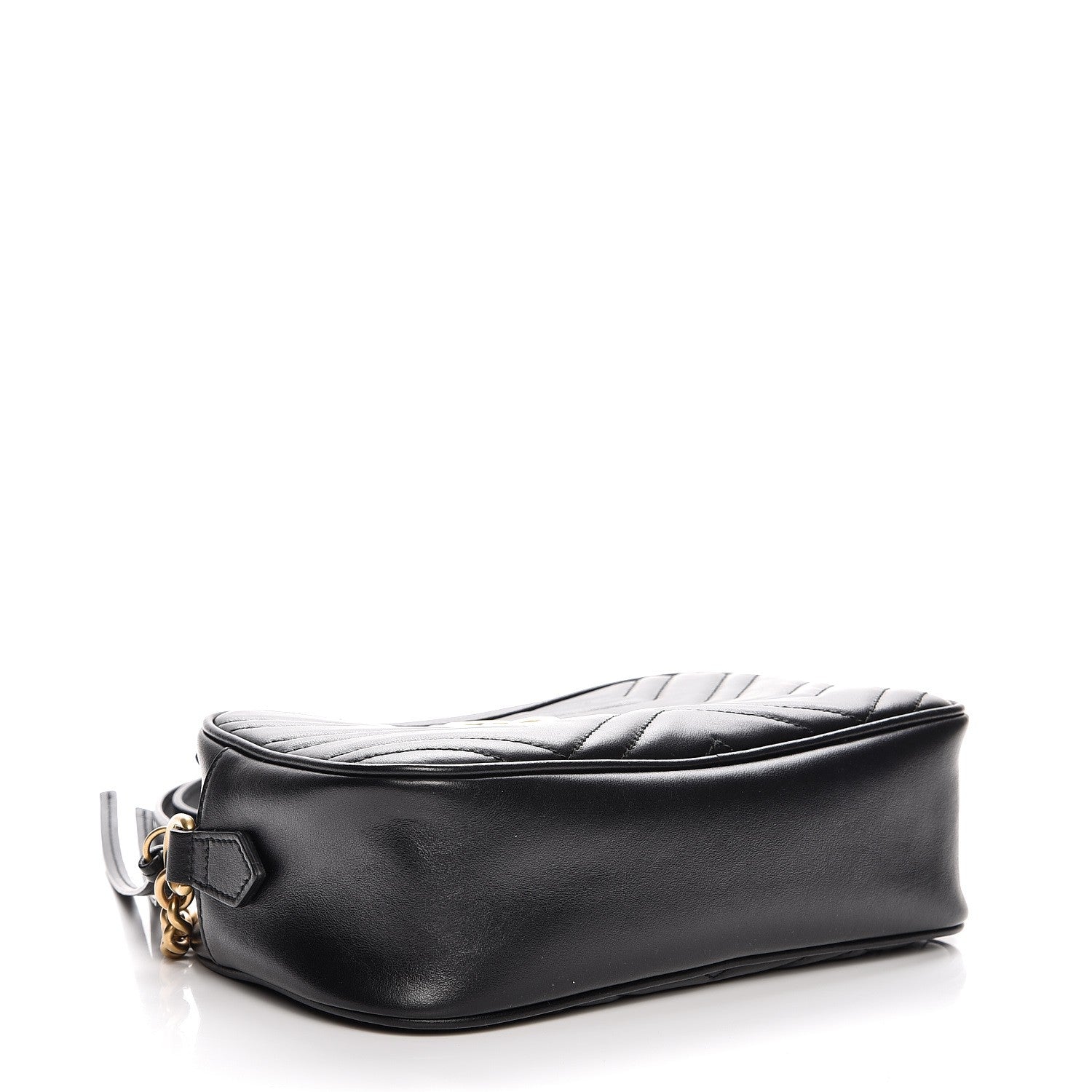 Gucci Calfskin Matelasse Small GG Marmont Chain Shoulder Bag Black 4 of 7