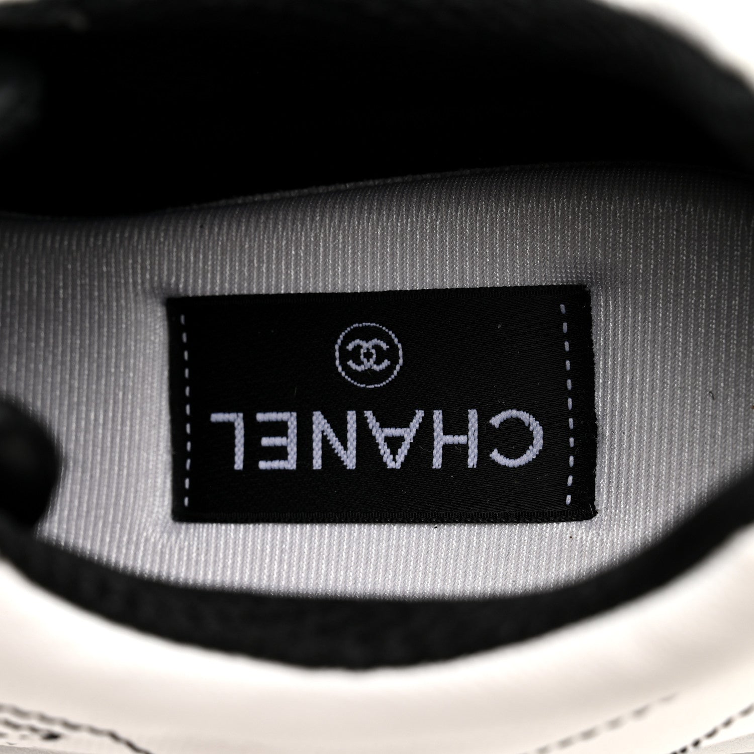 Chanel Cotton Womens CC Sneakers 41 White Black 8 of 9