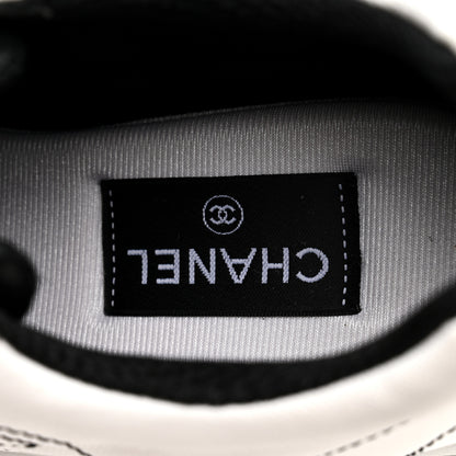 Chanel Cotton Womens CC Sneakers 41 White Black 8 of 9